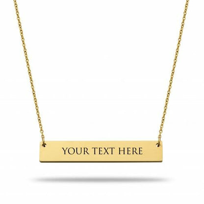 Bar necklace gold - Personalized