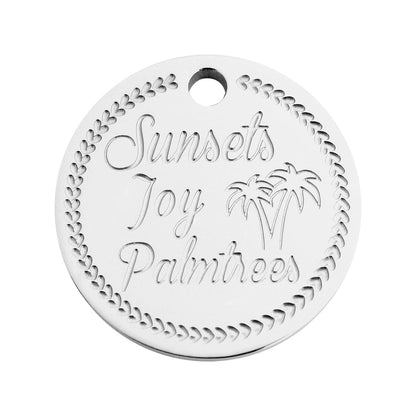 Coin palm tree silver - Stainless steel
