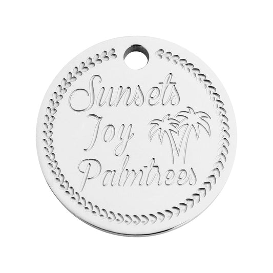 Coin palm tree silver - Stainless steel