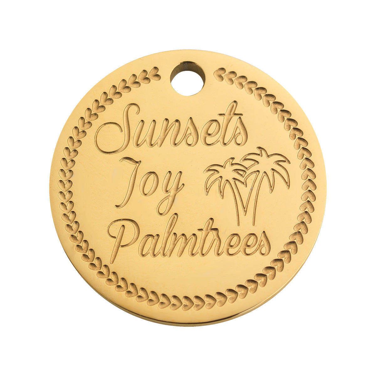 Coin palm tree gold - Stainless steel