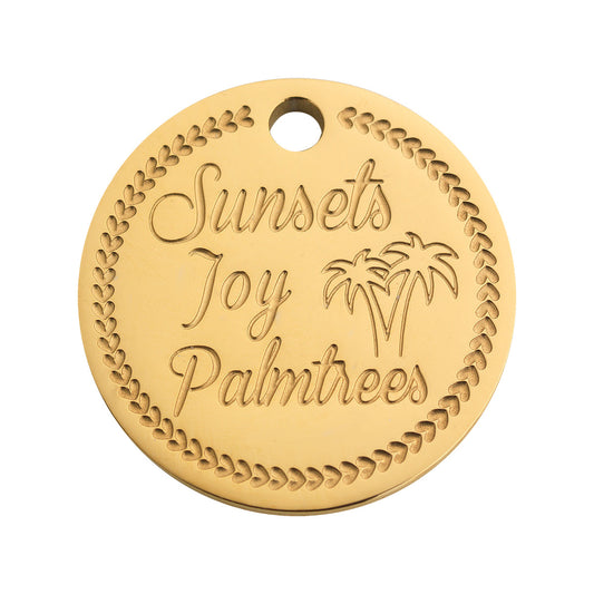 Coin palm tree gold - Stainless steel