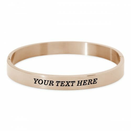 Tekst bangle rosé goud