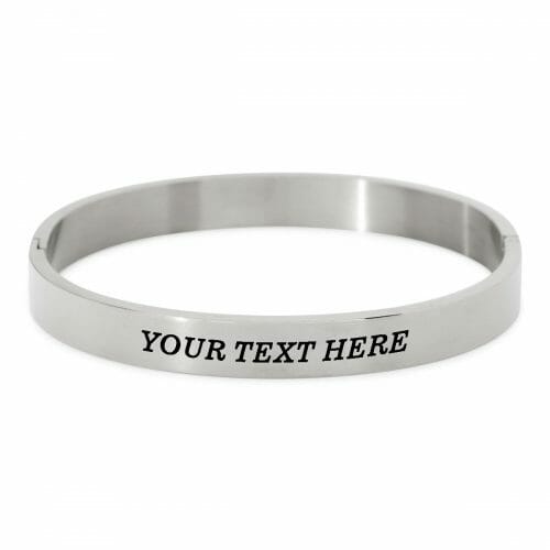 Tekst bangle zilver