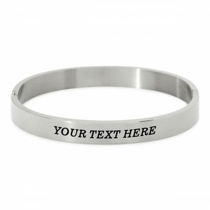 Tekst bangle zilver